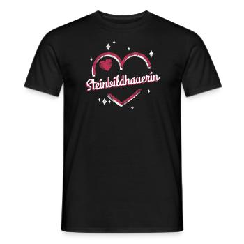 Steinmetzin Kollegin niedliches Herz - Männer T-Shirt - Schwarz - Vorne - AI Model Male 178 light (178cm)