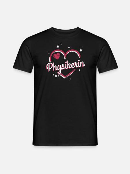 Physik Kollegin niedliches Herz Physikerin - Männer T-Shirt - Schwarz
