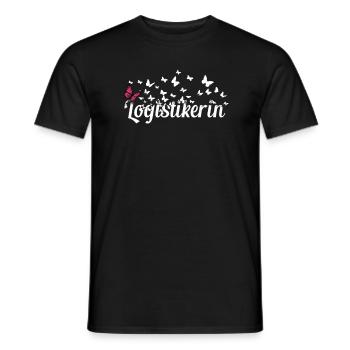 Logistik Kollegin Schmetterlinge Logistikerin - Männer T-Shirt - Schwarz - Vorne - AI Model Male 178 light (178cm)