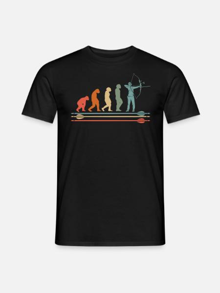 Bogenschütze Bogenschießen Evolution Vintage - Männer T-Shirt - Schwarz