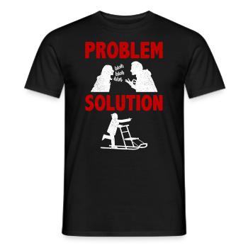 Kicksled Snow Sled Problem Solution Hobby - Männer T-Shirt - Schwarz - Vorne - AI Model Male 178 light (178cm)