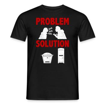 Solution au problème du film grand écran en boîte de lettres - T-shirt homme - noir - Devant - AI Model Male 178 light (178cm)