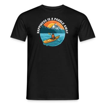 KAYAKS CANOE RAFTING BOAT Kayaking Happiness-paddle - Men's T-Shirt - black - Front - AI Model Male 178 light (178cm)