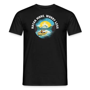 KAYAKS Kayaking CANOE RAFTING BOAT more-paddle - Men's T-Shirt - black - Front - AI Model Male 178 light (178cm)