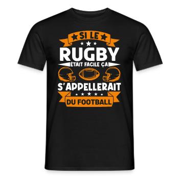Cadeau rugbyman. cadeau rugby France. rugby fan . - T-shirt homme - noir - Devant - AI Model Male 178 light (178cm)