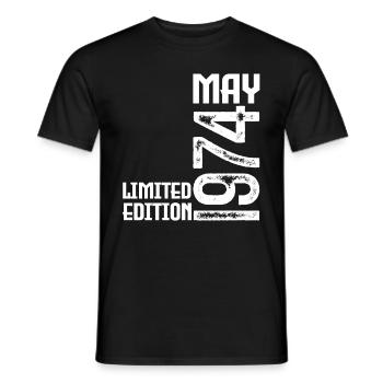 Gift May 1974. anniversary may 1974. May 1974. - Men's T-Shirt - black - Front - AI Model Male 178 light (178cm)