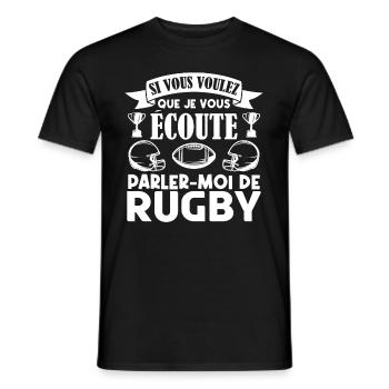 Rugbyman cadeau. Cadeau fan du rugby. joueur rugby - T-shirt homme - noir - Devant - AI Model Male 178 light (178cm)