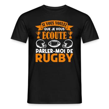 Rugbyman cadeau Cadeau fan du rugby. joueur rugby - T-shirt homme - noir - Devant - AI Model Male 178 light (178cm)
