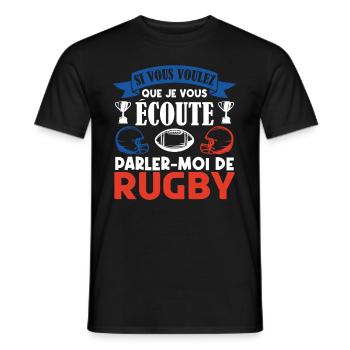 Rugbyman cadeau. Cadeau fan du rugby. joueur rugby - T-shirt homme - noir - Devant - AI Model Male 178 light (178cm)