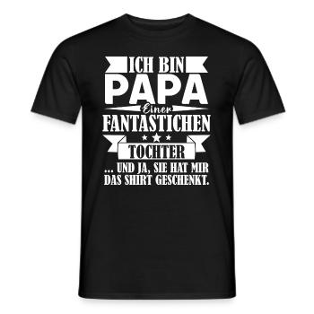 Ich bin Papa einer fantastischen Tochter Vater - Männer T-Shirt - Schwarz - Vorne - AI Model Male 178 light (178cm)