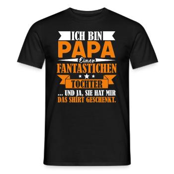 Ich bin Papa einer fantastischen Tochter Vater - Männer T-Shirt - Schwarz - Vorne - AI Model Male 178 light (178cm)