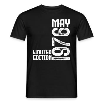 Gift May 1976. Anniversary May 1976. May 1976. - Men's T-Shirt - black - Front - AI Model Male 178 light (178cm)