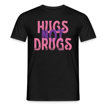 Hugs instead of drugs - Men's T-Shirt - black - Front - AI Model Male 178 light (178cm)