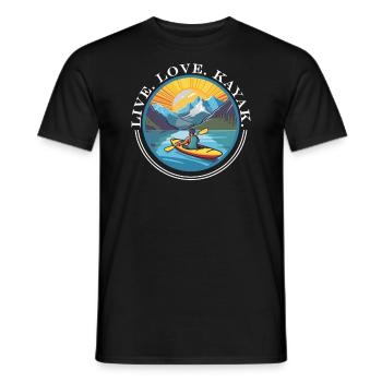 KAYAKS CANOE RAFTING BOAT Kayaking Adults-paddle - Men's T-Shirt - black - Front - AI Model Male 178 light (178cm)