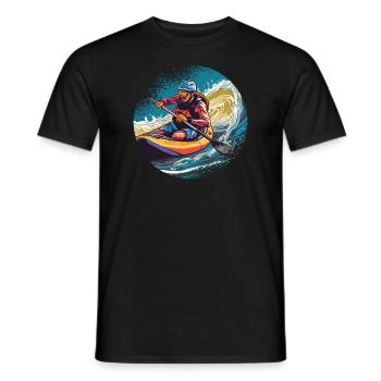 KAYAKS CANOE RAFTING BOAT Kayaking - Men's T-Shirt - black - Front - AI Model Male 178 light (178cm)