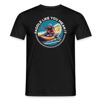 KAYAKS CANOE RAFTING BOAT Kayaking - Men's T-Shirt - black - Front - AI Model Male 178 light (178cm)