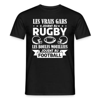 Cadeau rugbyman, cadeau Fan de rugby.Rugby. - T-shirt homme - noir - Devant - AI Model Male 178 light (178cm)