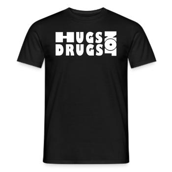 Hugs instead of drugs - Men's T-Shirt - black - Front - AI Model Male 178 light (178cm)