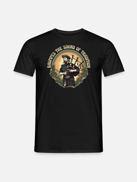 Bagpiper Scottish bagpipe sound - Men's T-Shirt - black