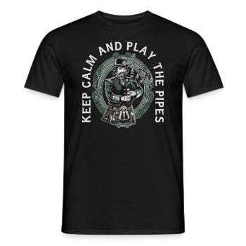 Joueur de cornemuse écossaise - T-shirt homme - noir - Devant - AI Model Male 178 light (178cm)