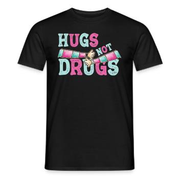 Hugs instead of drugs - Men's T-Shirt - black - Front - AI Model Male 178 light (178cm)