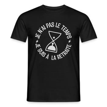 cadeau de retraite, cadeau départ en retraite. - T-shirt homme - noir - Devant - AI Model Male 178 light (178cm)