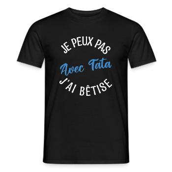 Cadeau Tata. cadeau tante. ma tata préféré. - T-shirt homme - noir - Devant - AI Model Male 178 light (178cm)