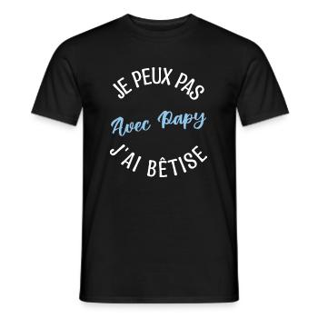 Cadeau Papy, Cadeau grand-père. papi de l'année. - T-shirt homme - noir - Devant - AI Model Male 178 light (178cm)