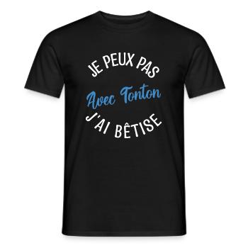 Cadeau Tonton, cadeau oncle, tonton de l'année. - T-shirt homme - noir - Devant - AI Model Male 178 light (178cm)