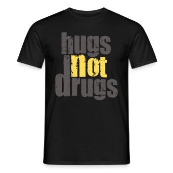 Hugs instead of drugs - Men's T-Shirt - black - Front - AI Model Male 178 light (178cm)
