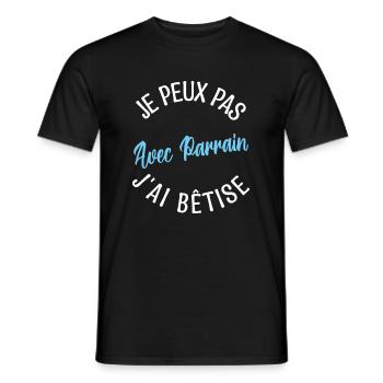 Cadeau Parrain, Cadeau futur parrain. - T-shirt homme - noir - Devant - AI Model Male 178 light (178cm)