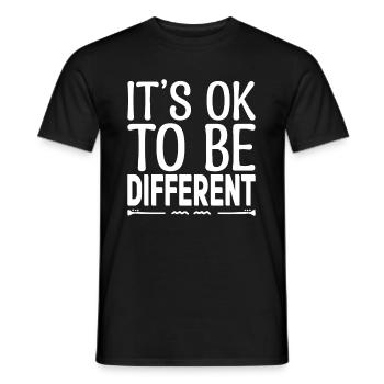 Its ok to be different. Motivational quotes. - Men's T-Shirt - black - Front - AI Model Male 178 light (178cm)