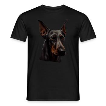 Doberman Dobermans Chien Chiens chiot Doberman - T-shirt homme - noir - Devant - AI Model Male 178 light (178cm)