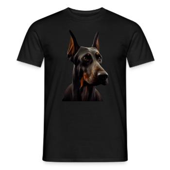 Doberman Dobermans Chien Chiens chiot Doberman - T-shirt homme - noir - Devant - AI Model Male 178 light (178cm)