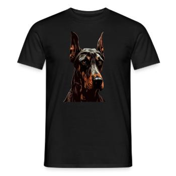 Doberman Dobermans Chien Chiens chiot Doberman - T-shirt homme - noir - Devant - AI Model Male 178 light (178cm)