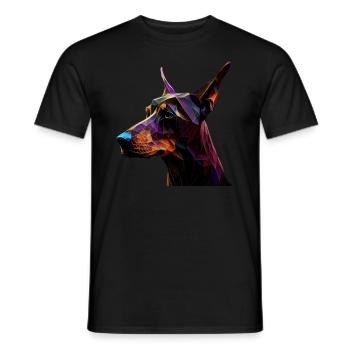 Doberman Dobermans Chien Chiens chiot Doberman - T-shirt homme - noir - Devant - AI Model Male 178 light (178cm)