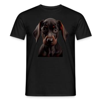 Doberman Dobermans Chien Chiens chiot Doberman - T-shirt homme - noir - Devant - AI Model Male 178 light (178cm)