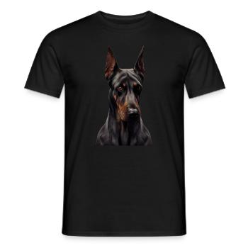 Doberman Dobermans Chien Chiens chiot Doberman - T-shirt homme - noir - Devant - AI Model Male 178 light (178cm)
