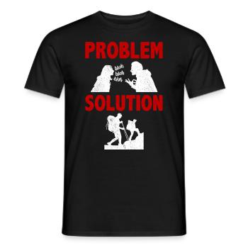 Solution au problème de l’alpinisme - T-shirt homme - noir - Devant - AI Model Male 178 light (178cm)