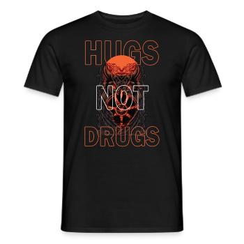 Hugs instead of drugs - Men's T-Shirt - black - Front - AI Model Male 178 light (178cm)