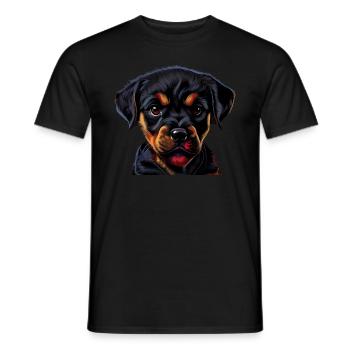 Rottweiler Hund Hunde Welpe Hundehalter Rottweiler - Männer T-Shirt - Schwarz - Vorne - AI Model Male 178 light (178cm)