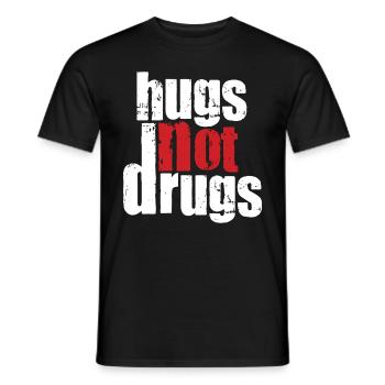 Hugs instead of drugs - Men's T-Shirt - black - Front - AI Model Male 178 light (178cm)