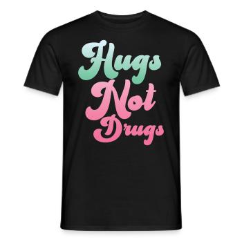 Hugs instead of drugs - Men's T-Shirt - black - Front - AI Model Male 178 light (178cm)