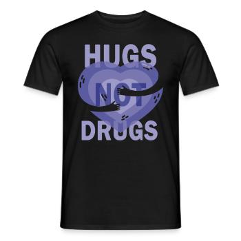 Hugs instead of drugs - Men's T-Shirt - black - Front - AI Model Male 178 light (178cm)