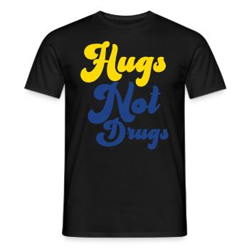 Hugs instead of drugs - Men's T-Shirt - black - Front - AI Model Male 178 light (178cm)