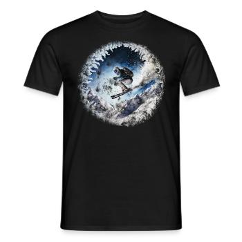 Stilvoller futuristischer Skifahrer - Männer T-Shirt - Schwarz - Vorne - AI Model Male 178 light (178cm)