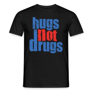 Hugs instead of drugs - Men's T-Shirt - black - Front - AI Model Male 178 light (178cm)