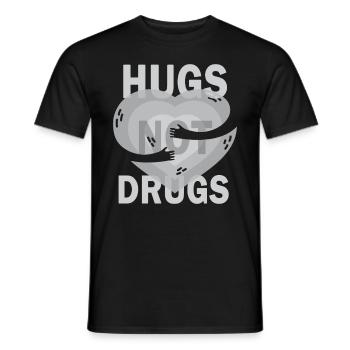 Hugs instead of drugs - Men's T-Shirt - black - Front - AI Model Male 178 light (178cm)