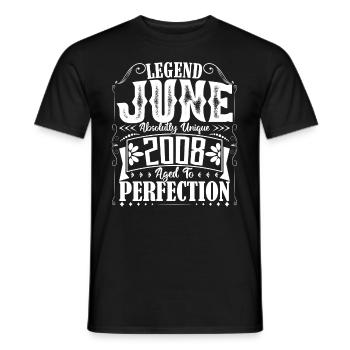 juin 2008. Anniversaire juin 2008 Cadeau juin 2008 - T-shirt homme - noir - Devant - AI Model Male 178 light (178cm)