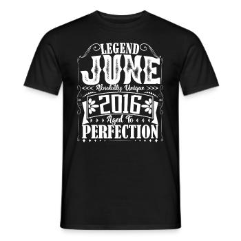 juin 2016. Anniversaire juin 2016 Cadeau juin 2016 - T-shirt homme - noir - Devant - AI Model Male 178 light (178cm)
